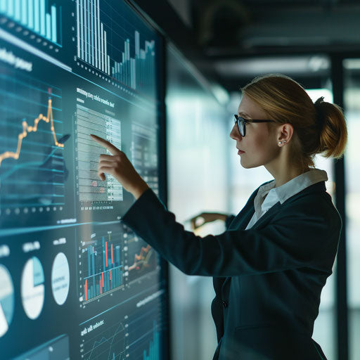 Analyzing financial data on large interactive touchscreen