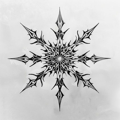 Elegant sketch of an intricate snowflake in clipart style