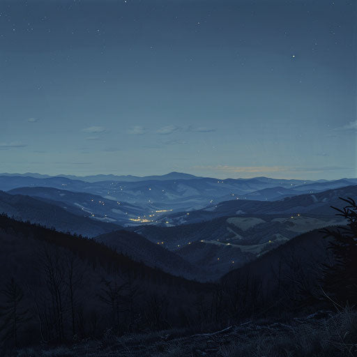 Appalachian Mountains, night landscape, epic lights, photorealistic