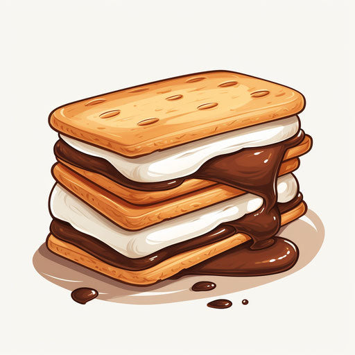 Minimalist-style smores illustration