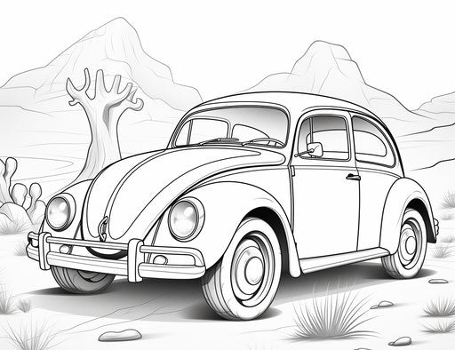 Kids coloring pages, charming characters, drawing machines