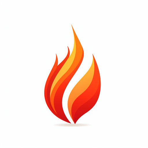 Flame illustration in a minimalist style, on white background