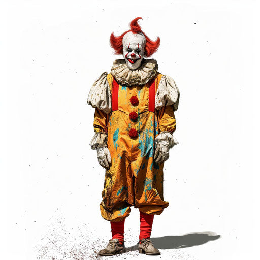 Clown clipart in photo realistic style on flat white background