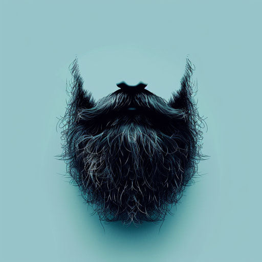 Realistic beard clipart on serene aqua background
