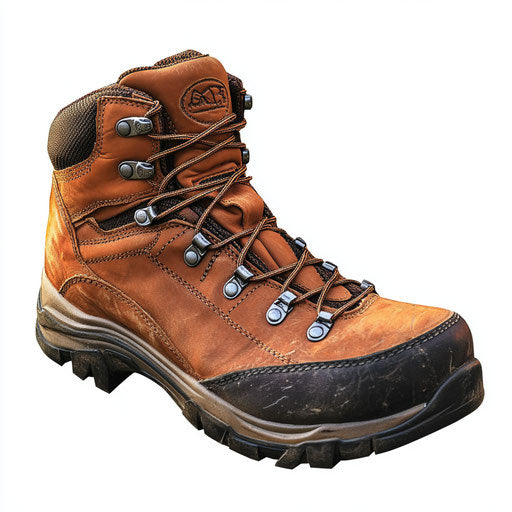 Realistic depiction of hiking boots