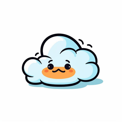 Cartoon cloud in Minimalist style on white background