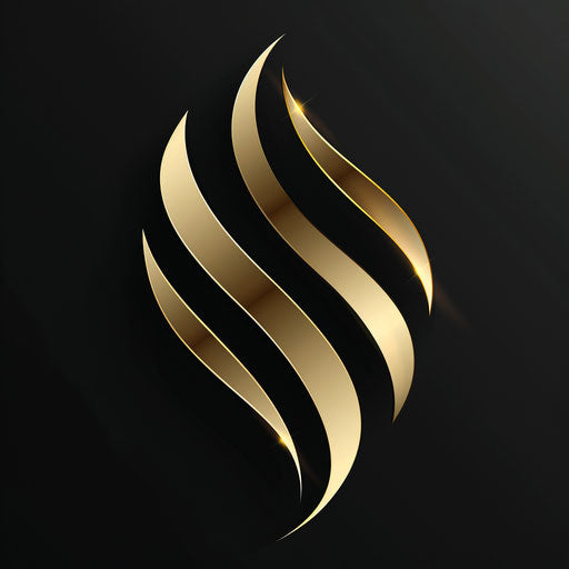 Luxury clothing logo with gold accents on black background