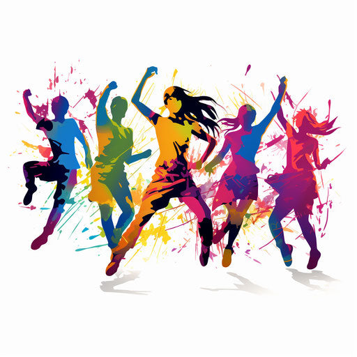 Zumba clipart in the style of Oil painting, on a white background