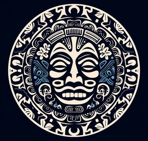 Polynesian design in a circle vector illustration