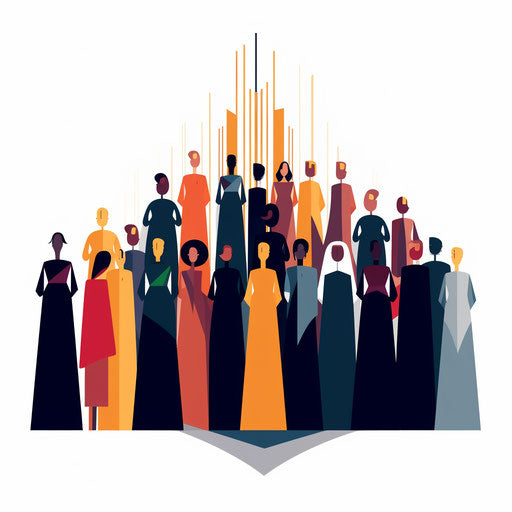 Choir illustration in Minimalist style, on white background