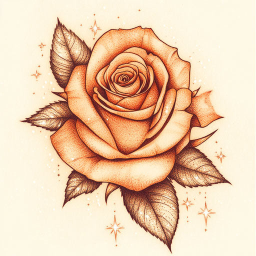 A beautiful flat tattoo sketch for rose face tattoo