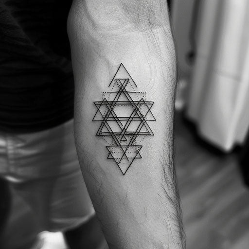 Contemporary sketch of a David symbol with bold outlines