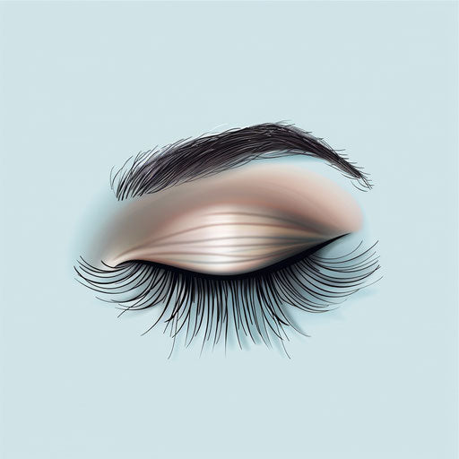 Eyelash clipart in photo realistic style on flat blue background