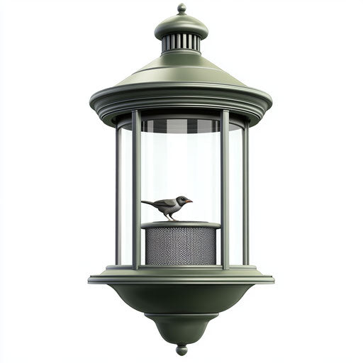 Photo-realistic illustration of a bird feeder