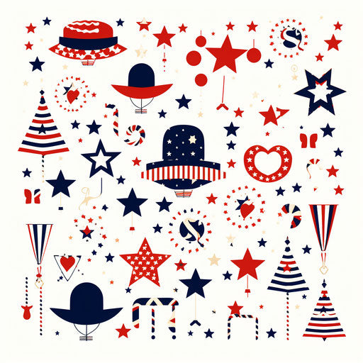 Free Fourth of July Images Clipart in Minimalist Style