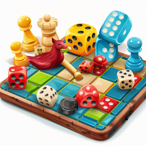 Realistic board games clipart on white background