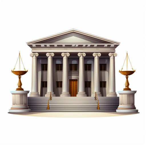 Minimalist court clipart on white background