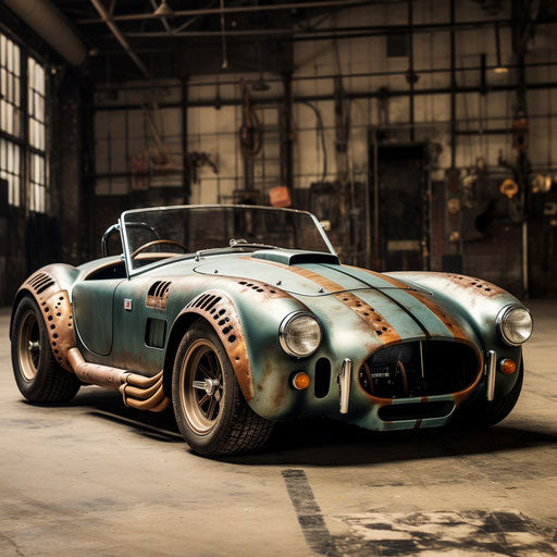 Shelby Cobra AC sports car with Patina