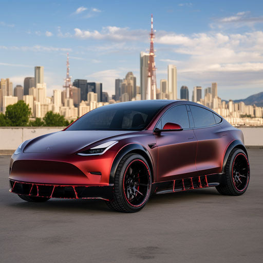 Tesla Model Y with lowrider hydraulics