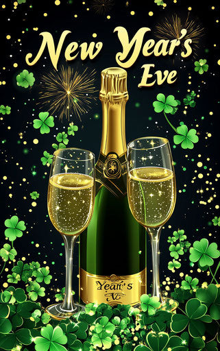 Champagne and fireworks New Year