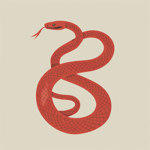 Minimalistic tattoo red snake single stripe sketch