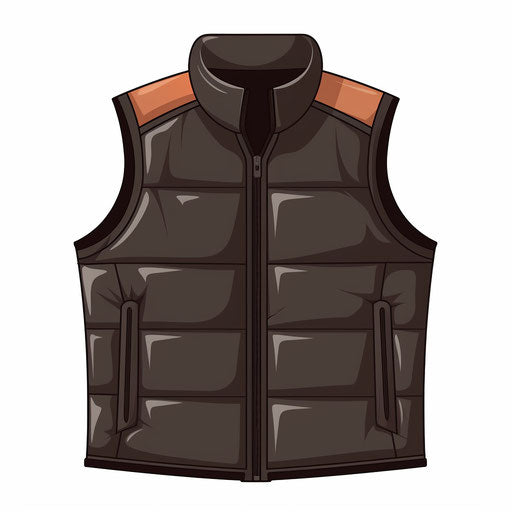 Minimalist style clipart of vest, on white background