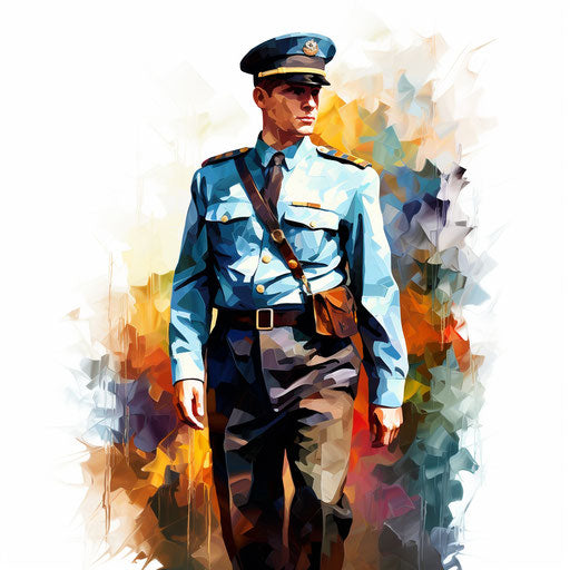Uniform clipart in the style of Impressionistic Art, on white background