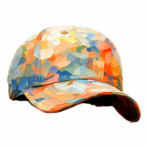 Baseball cap in Impressionistic Art style on white background