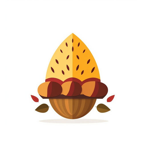 Minimalist-style acorn illustration on white background