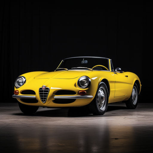 Classic 2-seater car bright yellow