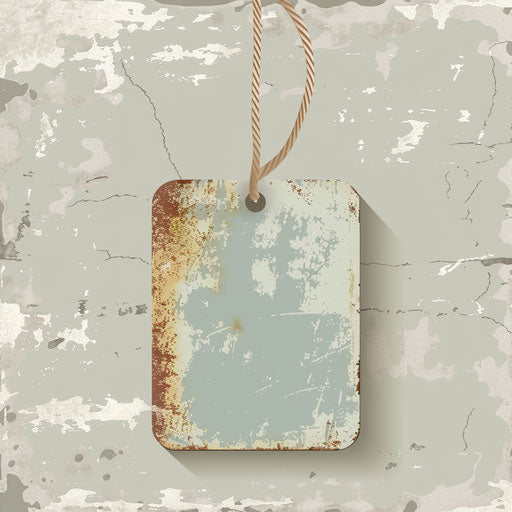 Tag clipart in photo realistic style with a flat random background