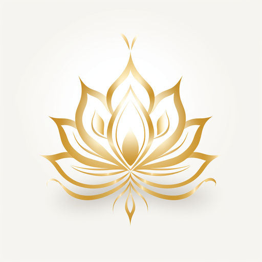 Golden tribal tattoo design, abstract lotus flower