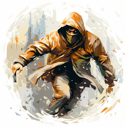 Thief clipart in the style of Impressionistic Art