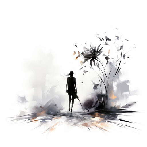 Goodbye clipart in the style of Chiaroscuro Art, on white background