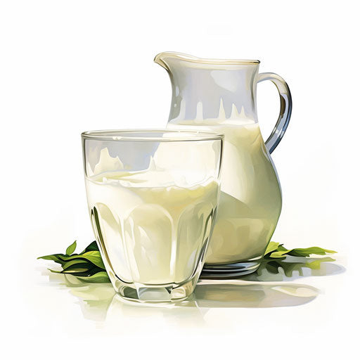 Milk clipart in the style of Oil painting, on a white background