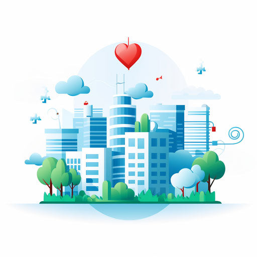 Healthcare clipart in Minimalist style, on white background