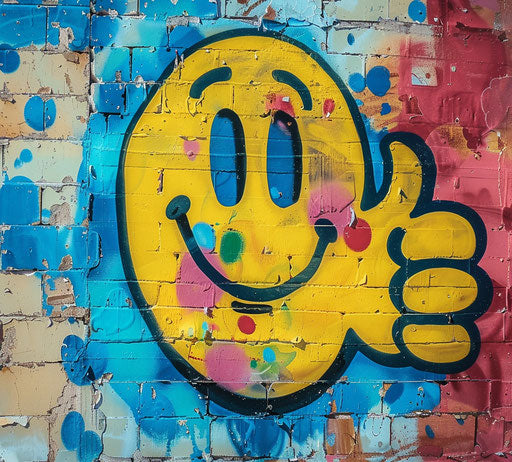 Smiling emoticon giving thumbs up