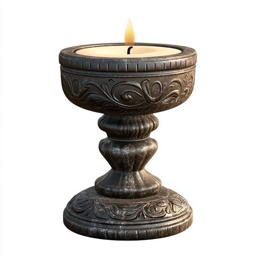 Realistic illustration of a candle holder, high resolution, no background, isolated