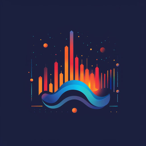 Bold digital marketing logo with stylized graph on dark blue background