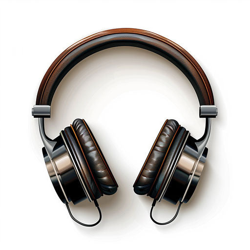 Realistic cartoon headset on flat white background