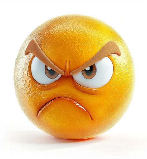 Angry emotion isolated on white background