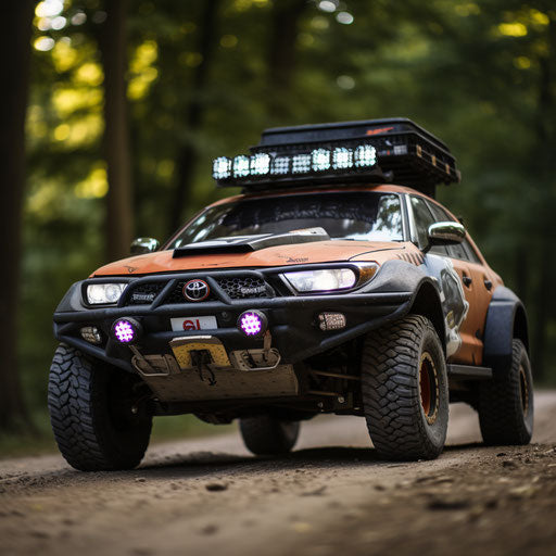 Classic Toyota Supra rally version with off-road modifications