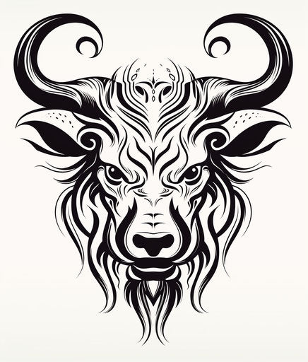 Bull head tribal design vector