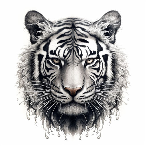 Monochromatic minimalist tiger portraits