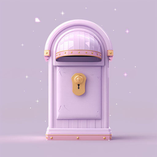 Realistic mailbox on lavender background
