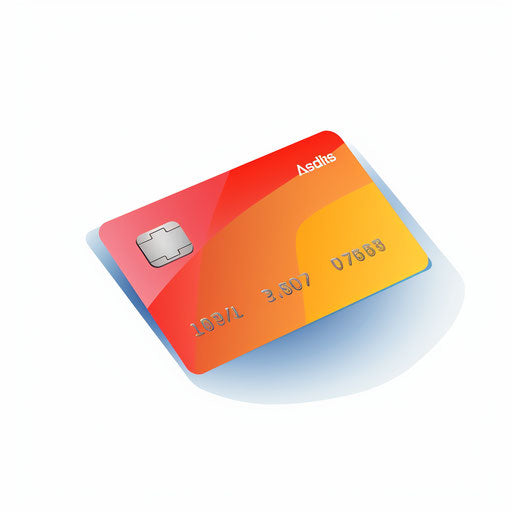 Minimalist credit card clipart on white background