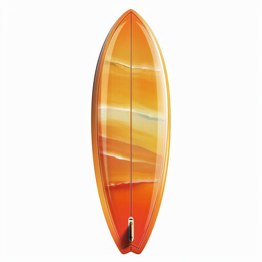 Realistic surfboard with flat random background
