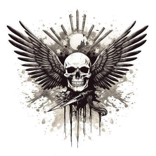 Skull with wings on Indiana's flag