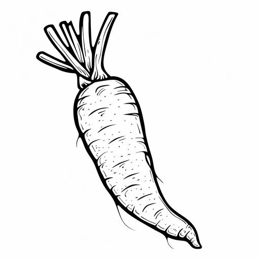 Simple carrot outline for easy coloring