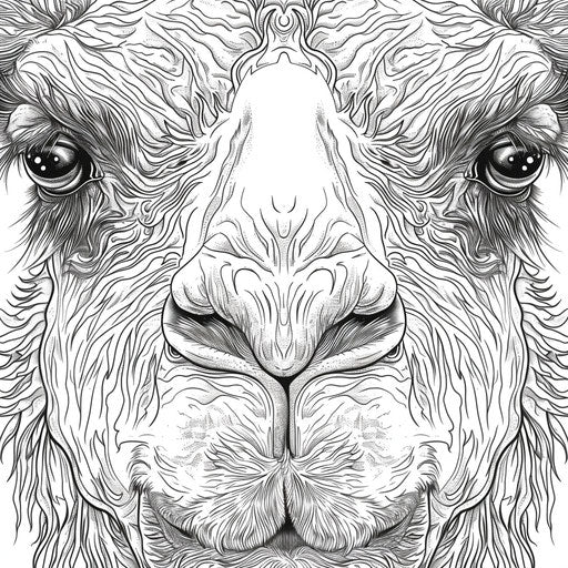 Expressive close-up of a camel with long lashes